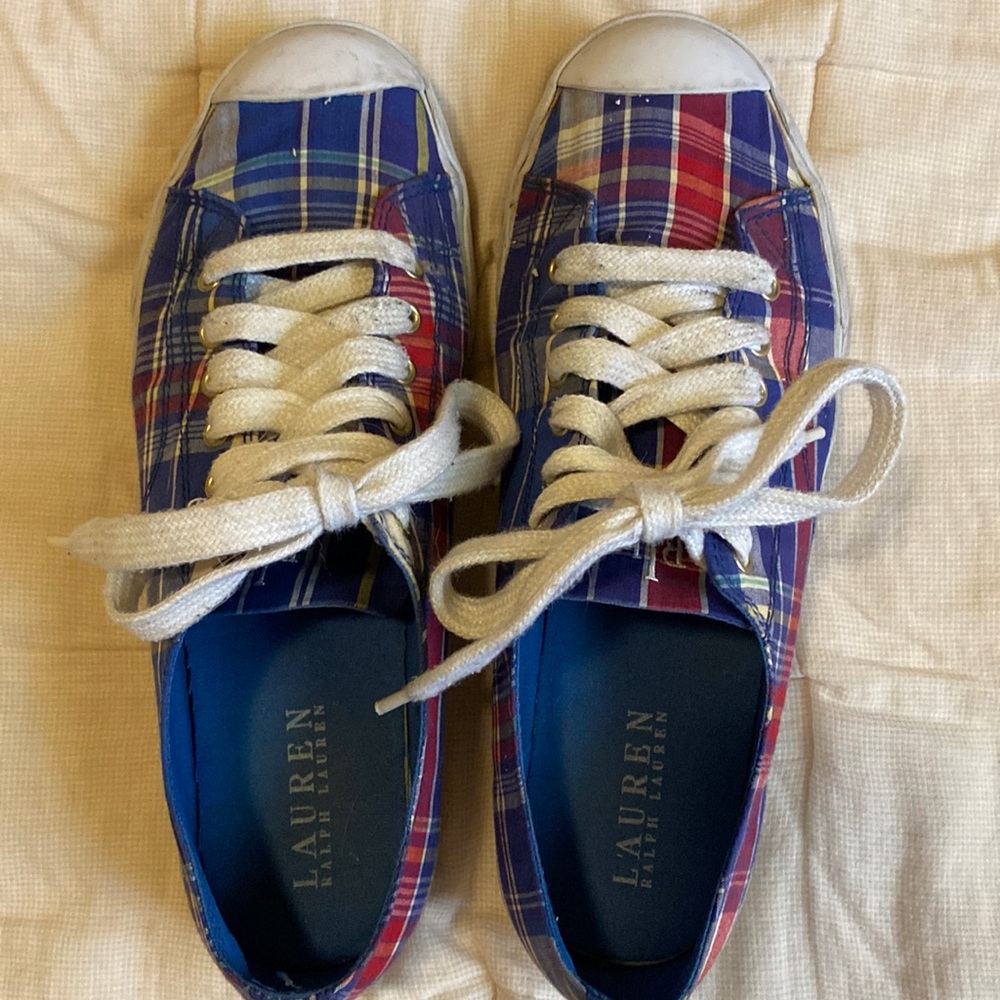 Lauren Ralph Lauren plaid sneakers size 9